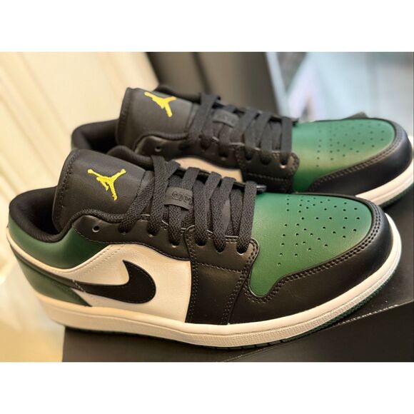 Air Jordan 1 Men's Low Top Green Toe Athletic Sneaker Shoes Multicolor Size 8.5 - Picture 2 of 16